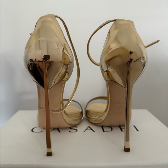 Casadei Gold and SilverTechno Strappy Heels RARE 7.5 - Picture 5 of 6